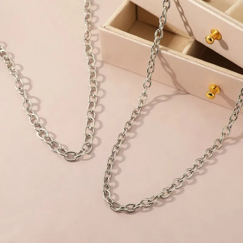 4pcs Hip Hop Thick Chain Collarbone Necklace Set – Unisex Chain Necklace Set Nixie