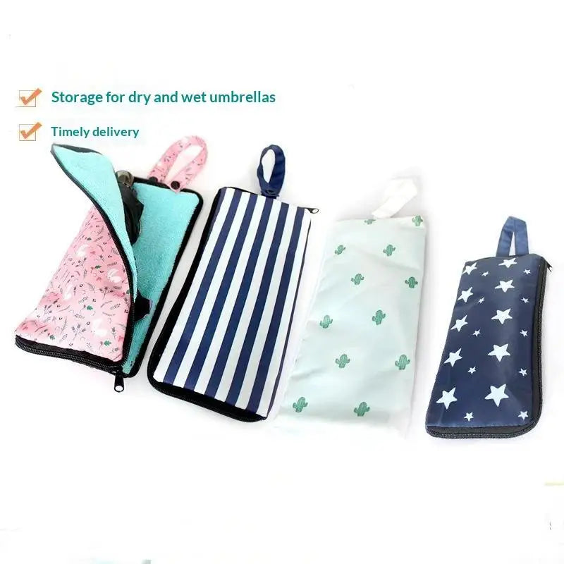 Stripe Star Wet Umbrella Bag – Waterproof Absorbent Cover Umbrella Storage Bag Nixie