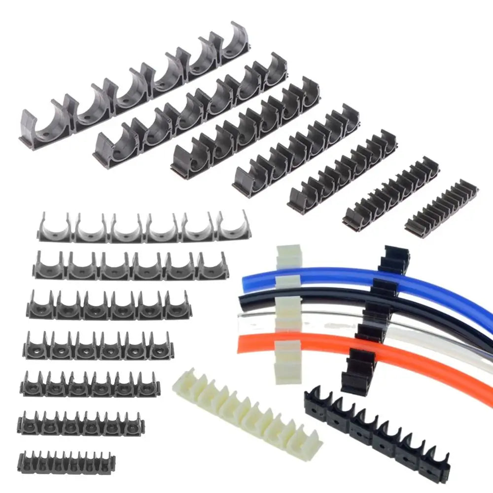 6-Way Nylon Pipe Clamp | 4mm–20mm Air & Water Hose Holder Pipe Clamp Holder Nixie