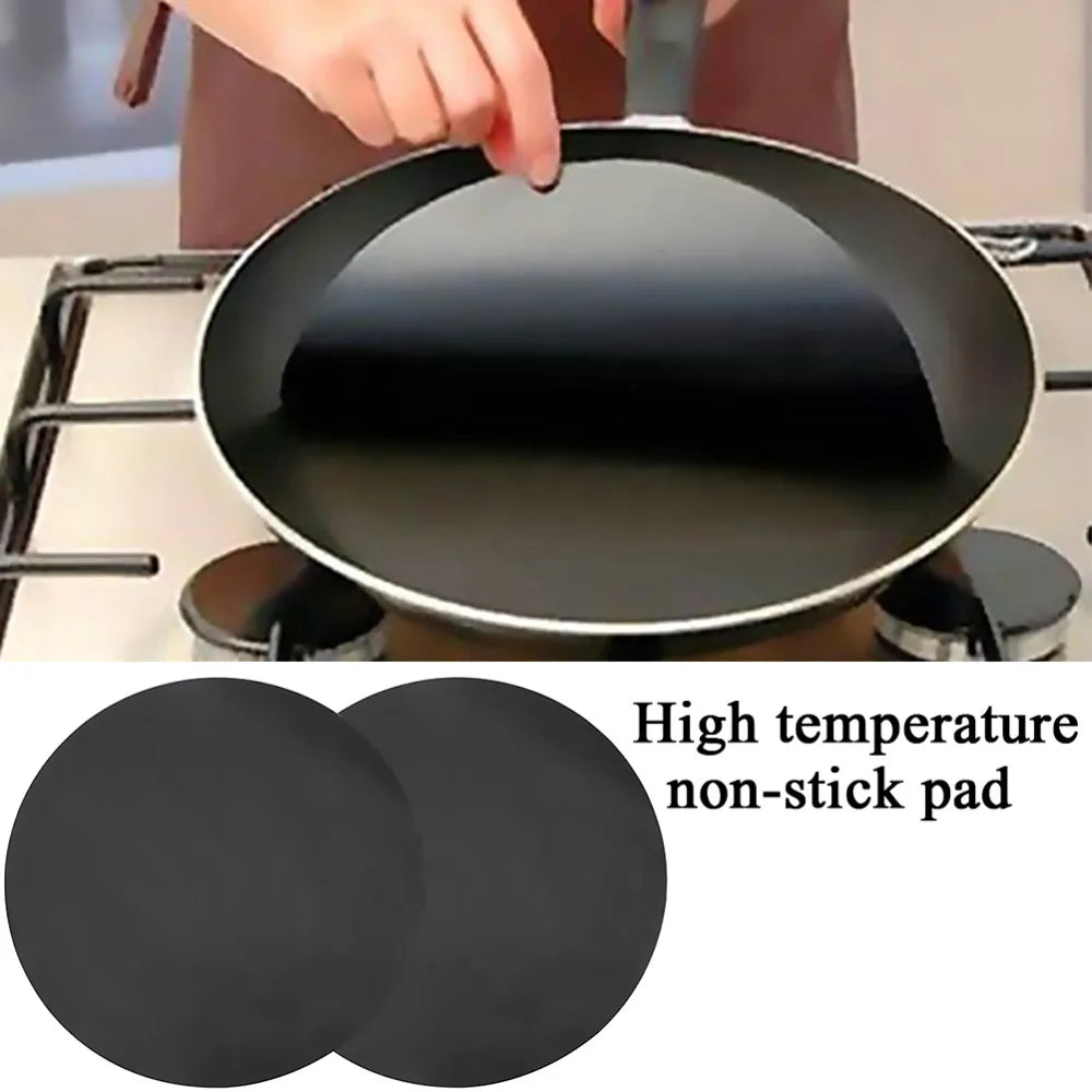 2 PCS PTFE Non-Stick Frying Pan Liners – Reusable Wok Pads Cookware Liner Mat Nixie