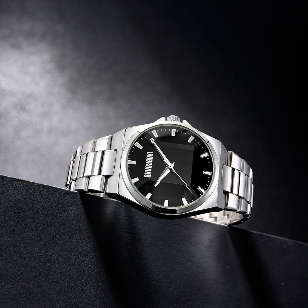 REBIRTH Men's Stainless Steel Quartz Watch – Waterproof Men's Quartz Watch Nixie