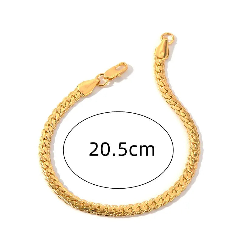 Unisex 5mm Copper Link Bracelet with Lobster Clasp | Gold & Silver Chain Link Bracelet Nixie