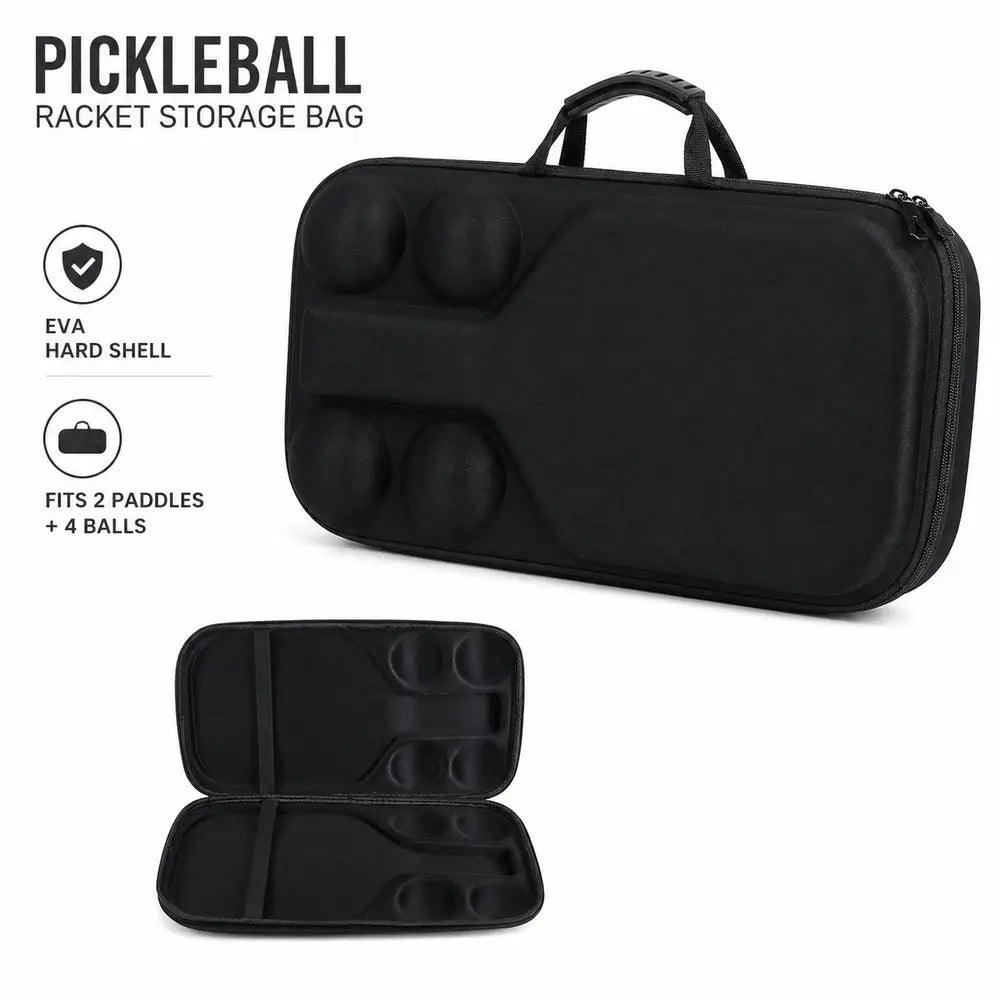 Hard Shell EVA Pickleball Paddle Bag – 2 Paddles & 4 Balls Pickleball Paddle Bag Nixie
