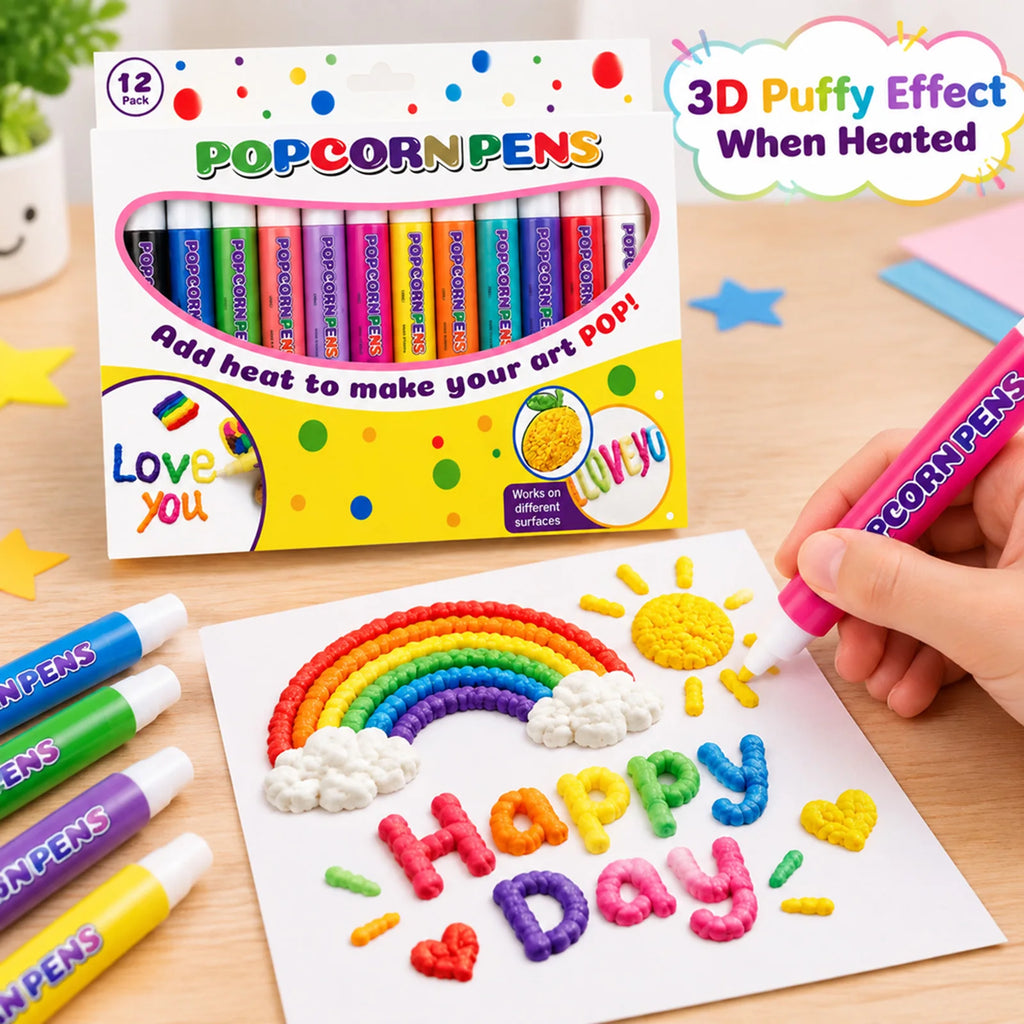 12-Color Puffy Paint Pens – Heat Activated 3D Art Markers Puffy Paint Pens Nixie