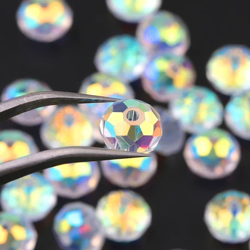 AB Crystal Faceted Glass Beads 4/6/8MM – DIY Jewelry Making Crystal Glass Beads Nixie