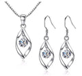 3-Piece Silver Crystal Necklace & Earrings Set | Nixie Fashion Jewelry Set Nixie A Suit