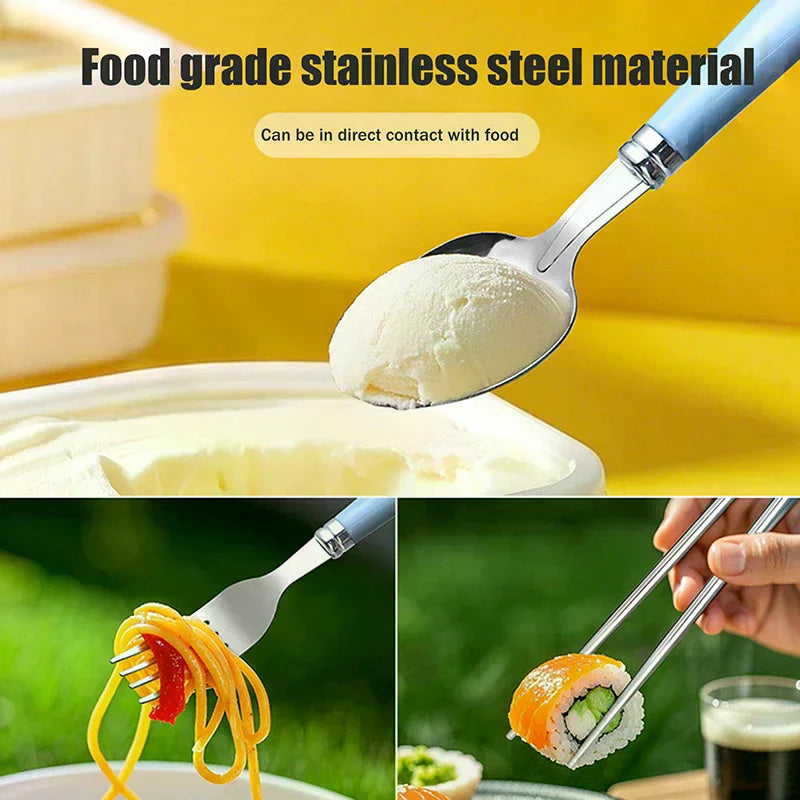 Portable 316L Stainless Steel Cutlery Set – Fork, Spoon & Chopsticks Portable Cutlery Set Nixie