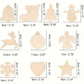 10 Pcs Unfinished Wood Christmas Tree Ornament Blanks DIY Craft Wood Craft Ornaments Nixie 10PCS MIX