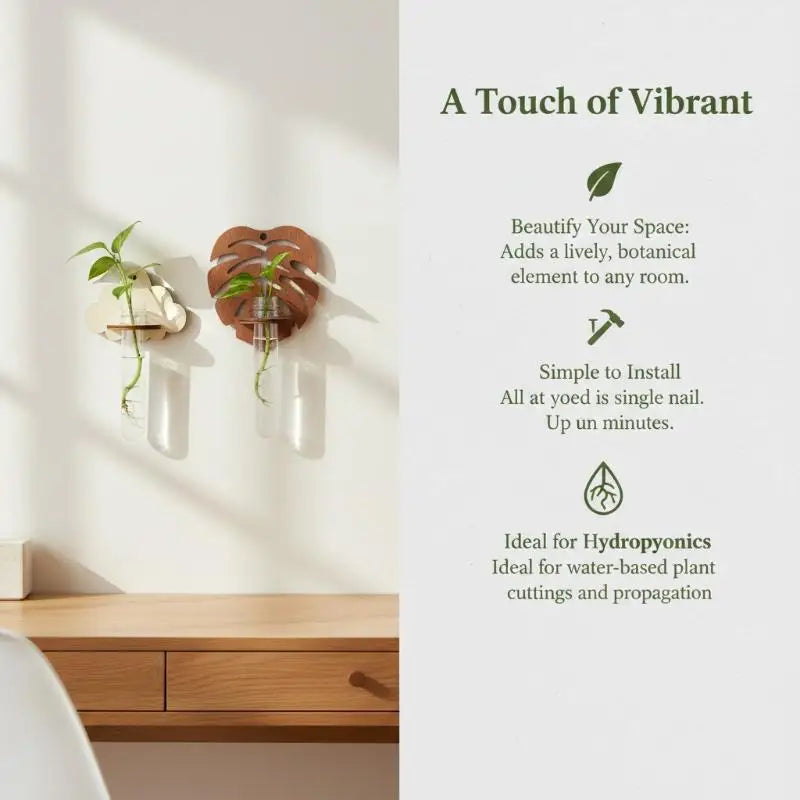 Wall Mounted Wooden Hydroponic Propagation Station Vase Hydroponic Plant Holder Nixie