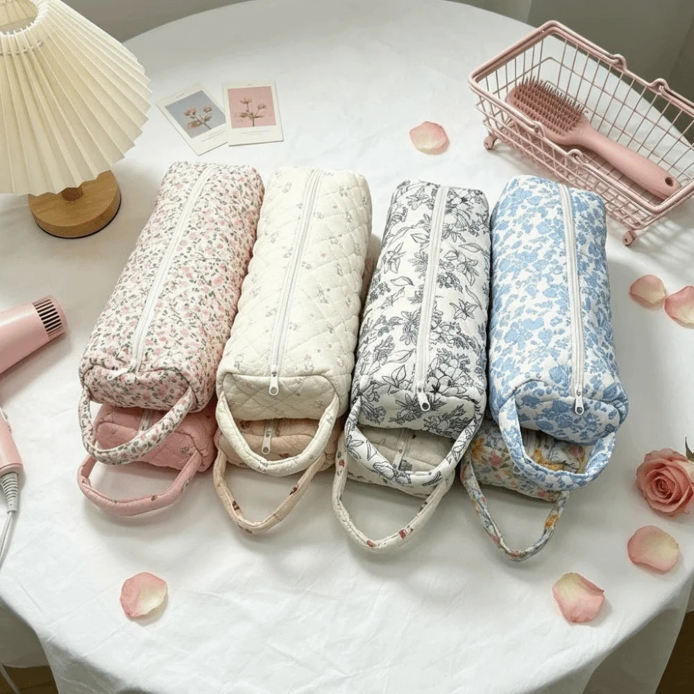 Quilted Cotton Hair Dryer Storage Bag – Dustproof with Handle