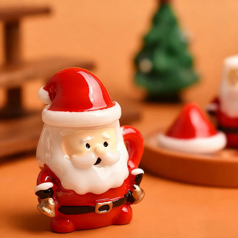 Mini Santa Claus Teacup Resin Christmas Miniature Decoration Christmas Miniature Figurine Nixie