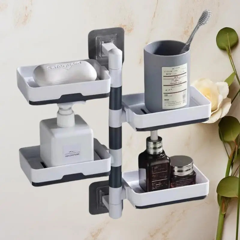 Multi-Layer Rotating Bathroom Wall Shelf – No-Drill Storage Rack Bathroom Storage Rack Nixie