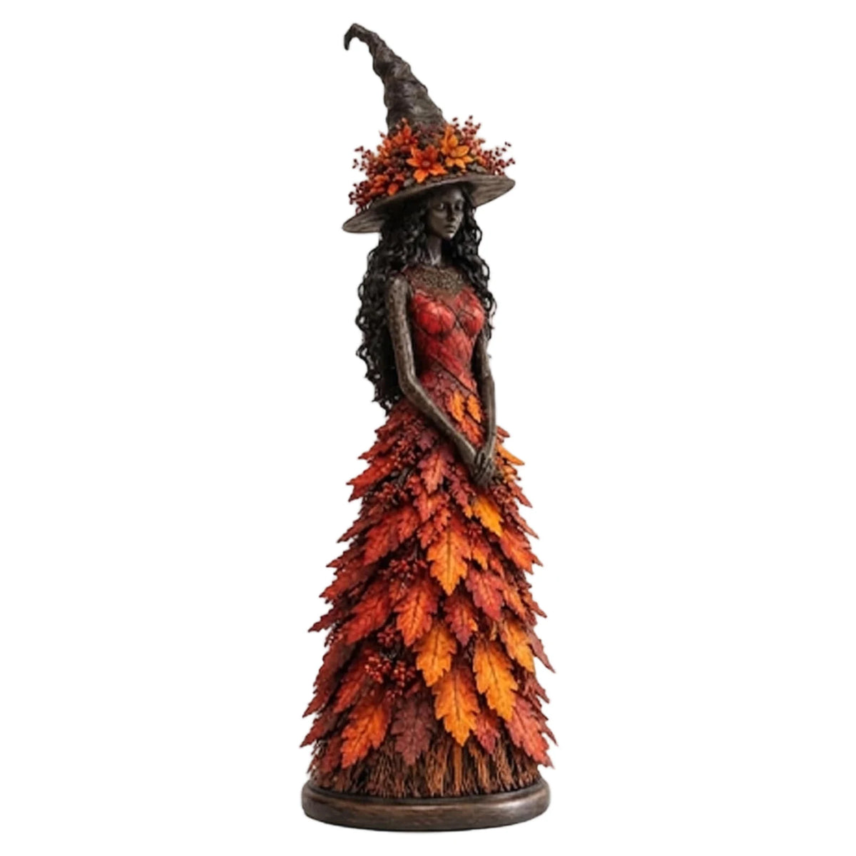 Autumn Witch Figurine Gothic Halloween Resin Sculpture Decor Halloween Figurine Nixie Style B