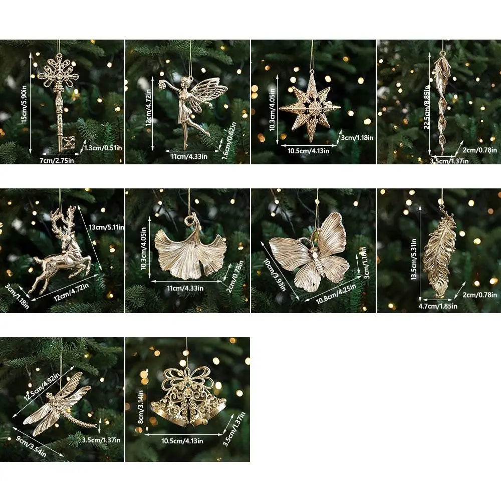 Gold Christmas Tree Ornaments – Angel & Snowflake Decorations Christmas Ornament Nixie