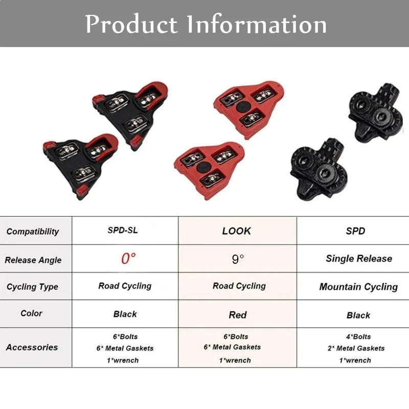 BUCKLOS Road Bike Cleats SPD-SL Look Delta MTB | 0° & 9° Cycling Shoe Cleats Nixie
