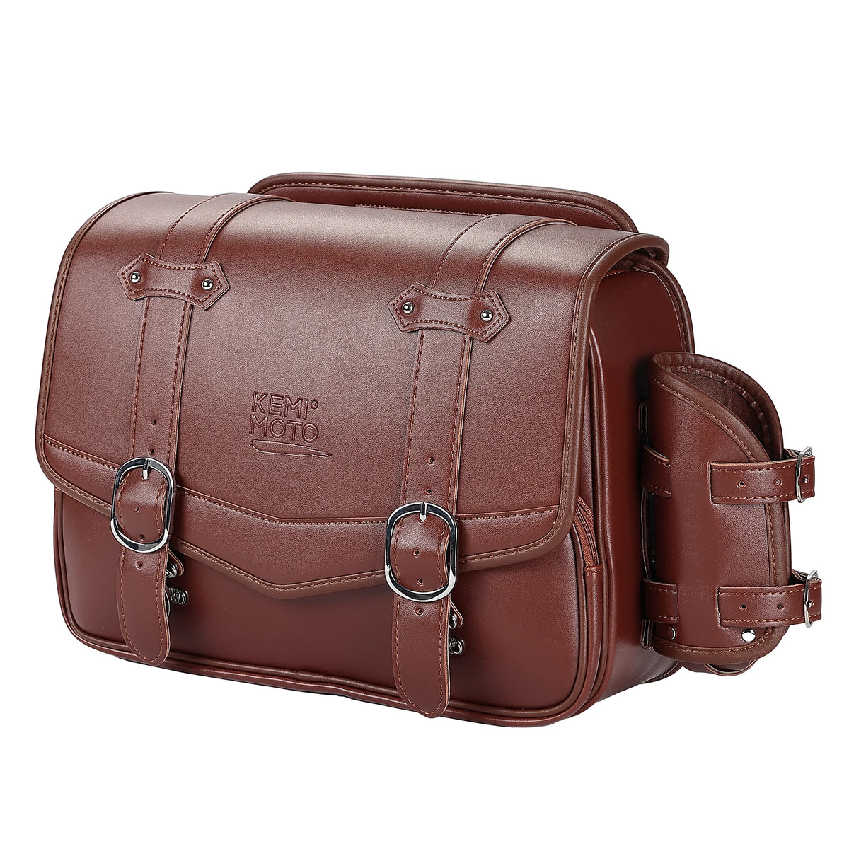 15L PU Leather Motorcycle Saddlebag | Universal Side Bag Motorcycle Saddlebag Nixie Brown Bag