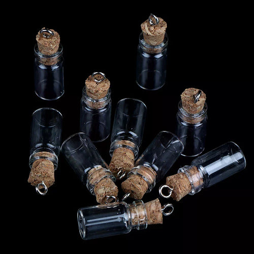 10 Mini Cork Glass Bottles – Small Vials & Wish Jars for Crafts Mini Glass Vials Nixie