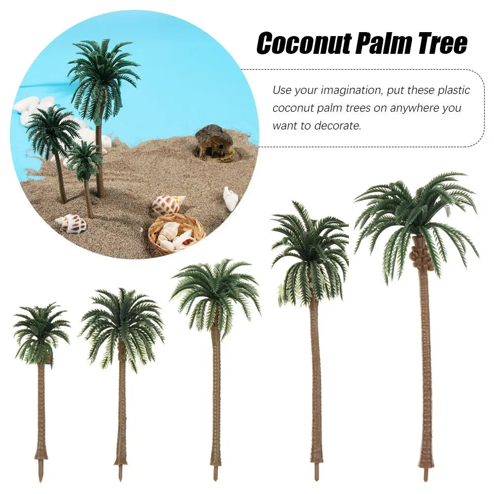5Pcs Miniature Coconut Palm Tree Models – DIY Micro Landscape Miniature Landscape Figurine Nixie