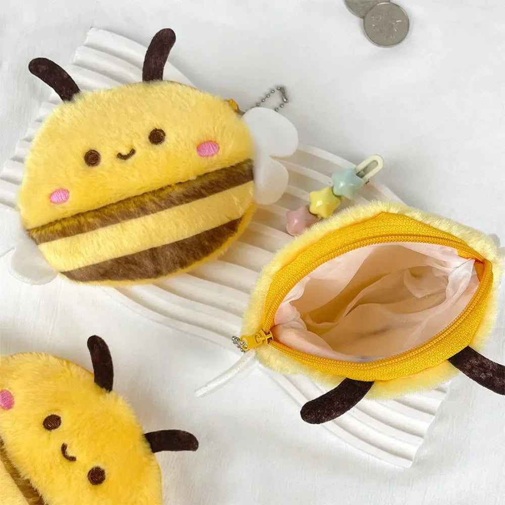 Cute Bee Coin Purse & Earphone Storage Bag – Yellow Coin Purse Pouch Nixie