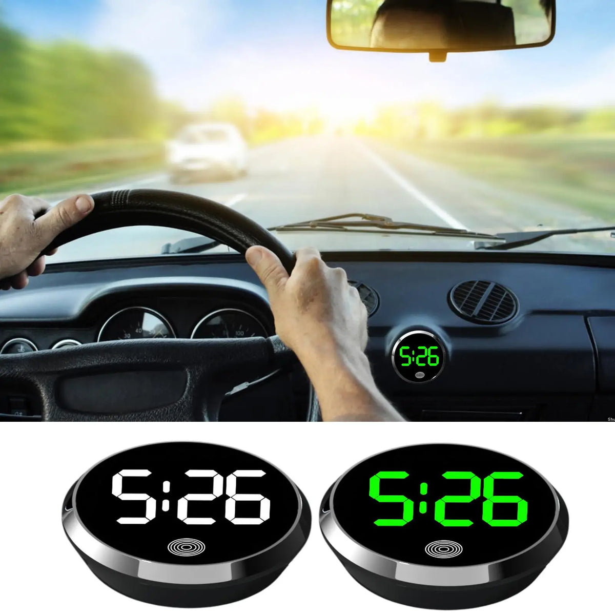 LED Car Dashboard Clock Touch-Control | Digital Display Clock