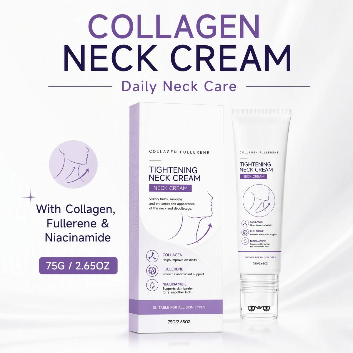 Fullerene Collagen Neck Cream – Hydrating Neck Skincare Neck Cream Nixie
