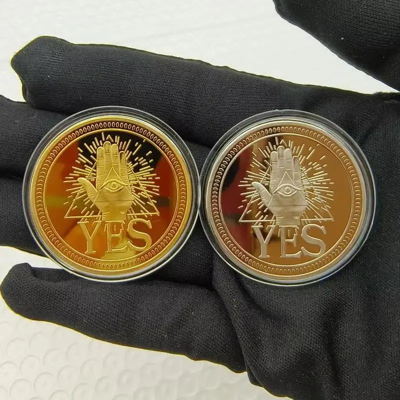 Vintage Yes/No Decision Coin – Antique Bronze Metal Collectible Novelty Decision Coin Nixie