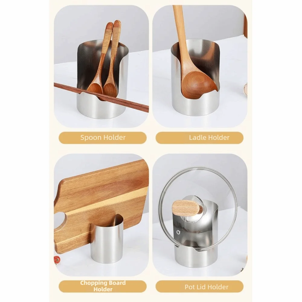 Stainless Steel Utensil Holder – Spoon & Spatula Rack Utensil Holder Nixie