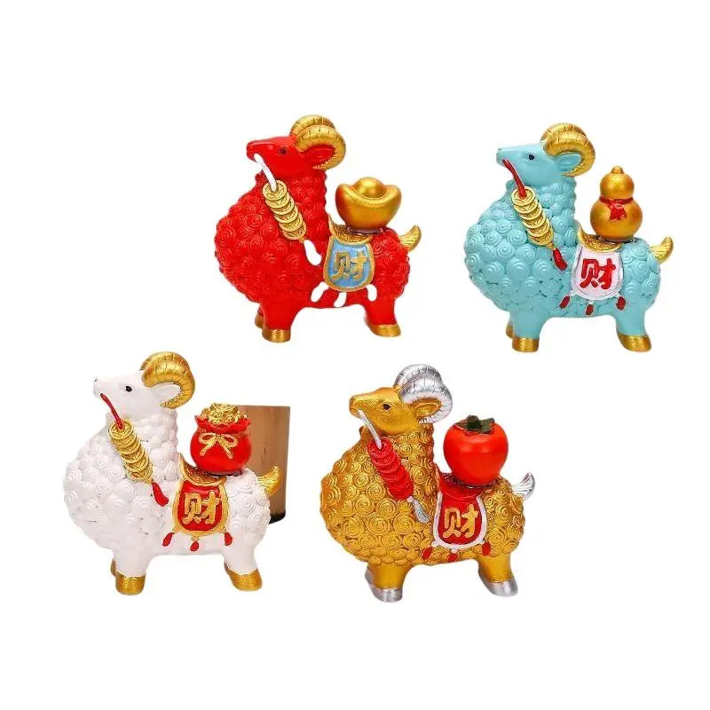 Feng Shui Golden Goat Statue – Chinese Zodiac Figurine Feng Shui Figurine Nixie