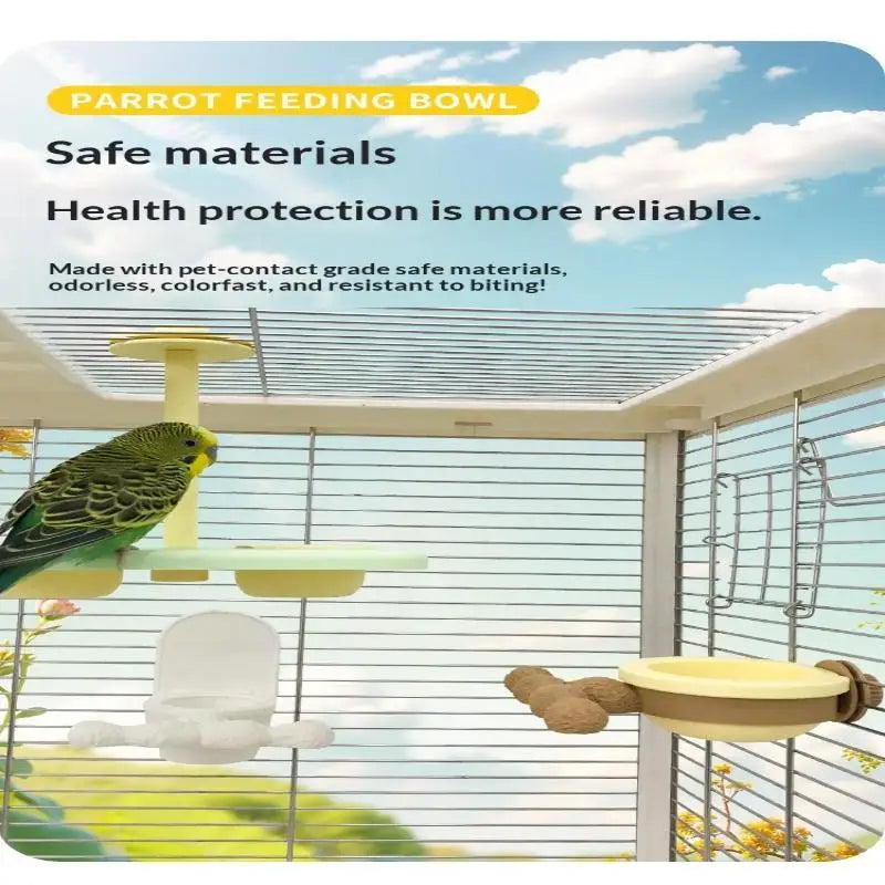 Parrot Hanging Dual Feeder Bowl – Food-Safe PLA Bird Accessory Bird Feeder Bowl Nixie