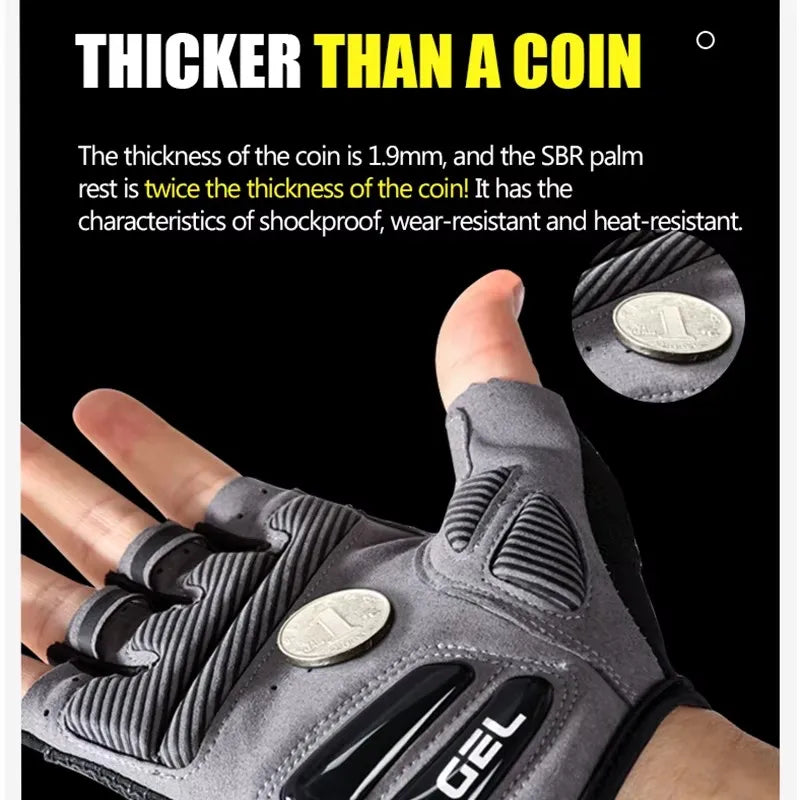 Nixie Half-Finger Cycling Gloves – Shock-Absorbing Silicone Cycling Gloves Nixie