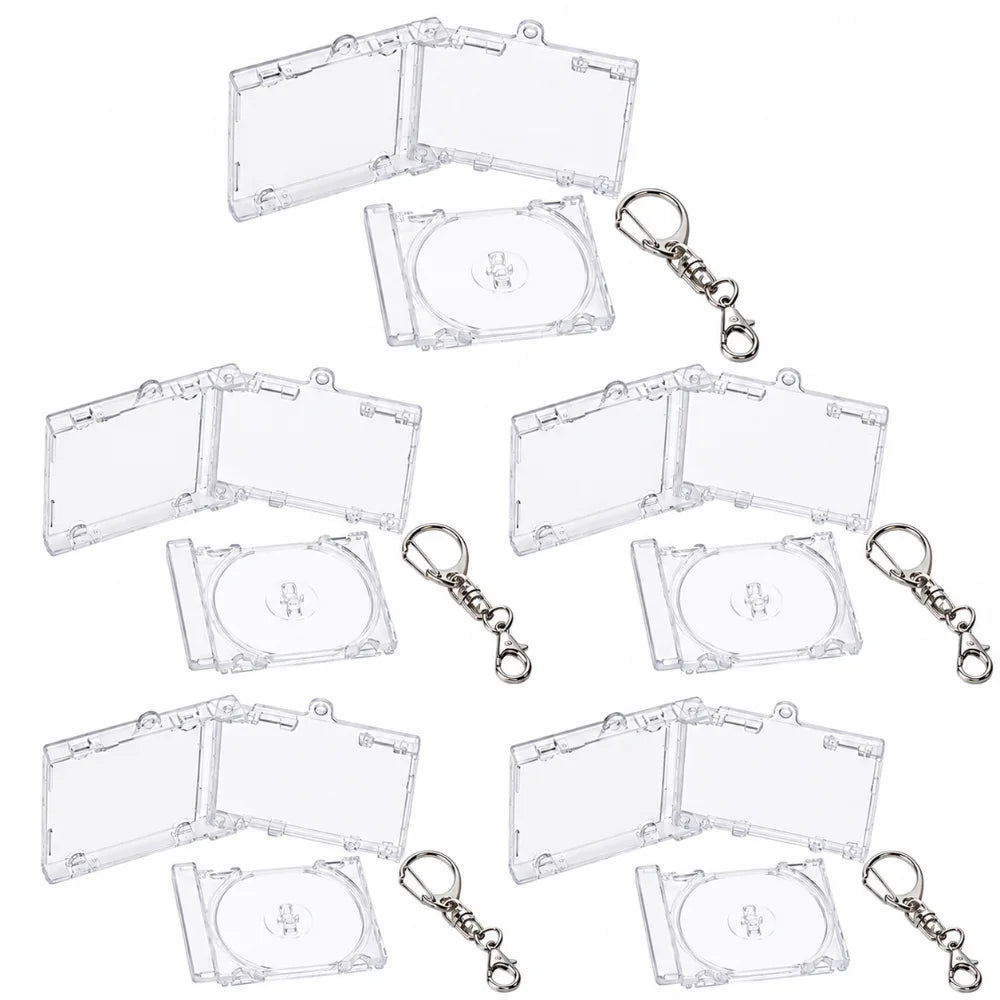 5pcs Acrylic Mini CD Holder Keychain – Customizable Keyring
