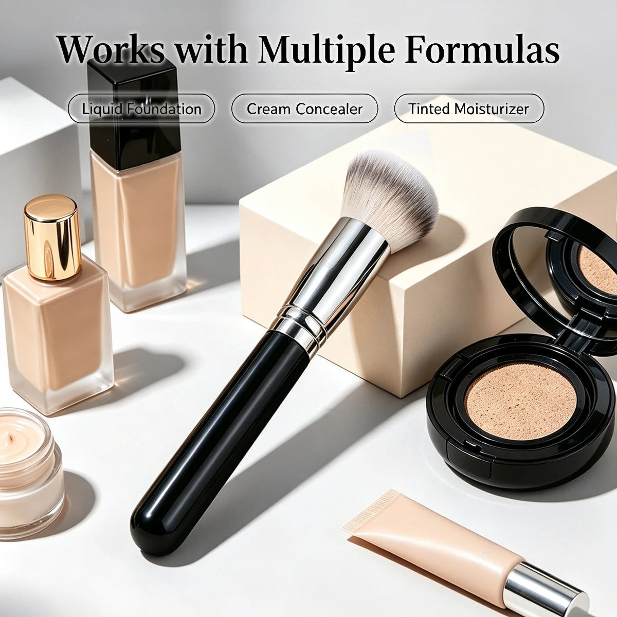 Premium Foundation Concealer & Contour Makeup Brush Set – Black Makeup Brush Set Nixie