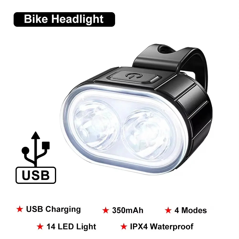 USB Rechargeable Front & Rear Bike Light Set – IPX4 Bicycle Light Set Nixie Bike headlight