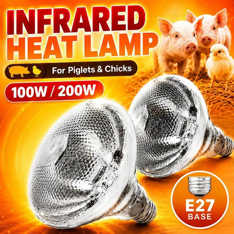 Infrared Heat Lamp Bulb 100W–250W for Brooder & Livestock Infrared Heat Lamp Nixie