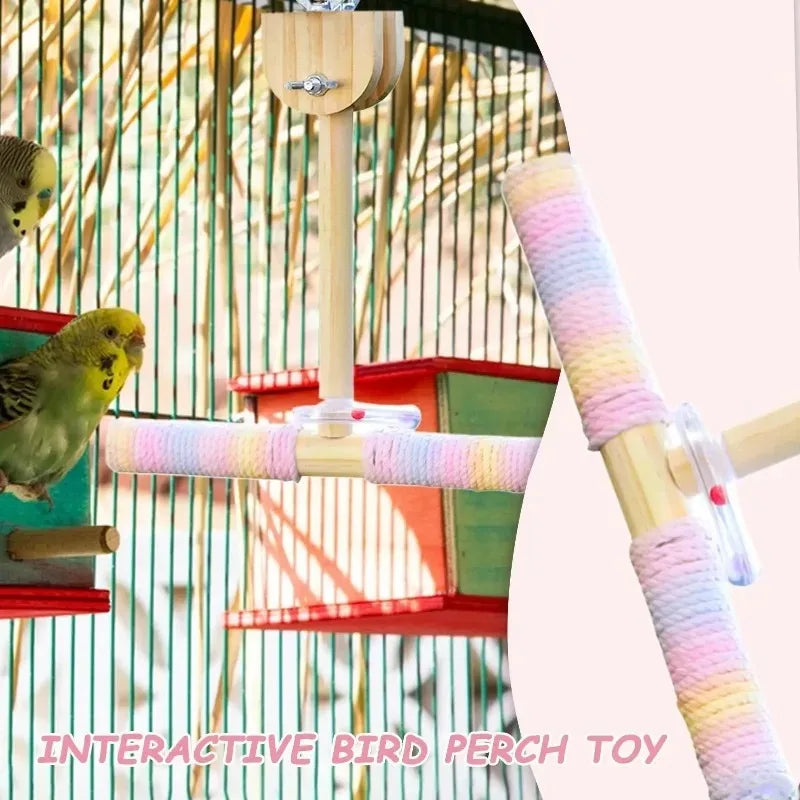 Bird Swing Perch Toy – Rotating Chew Design for Parrots