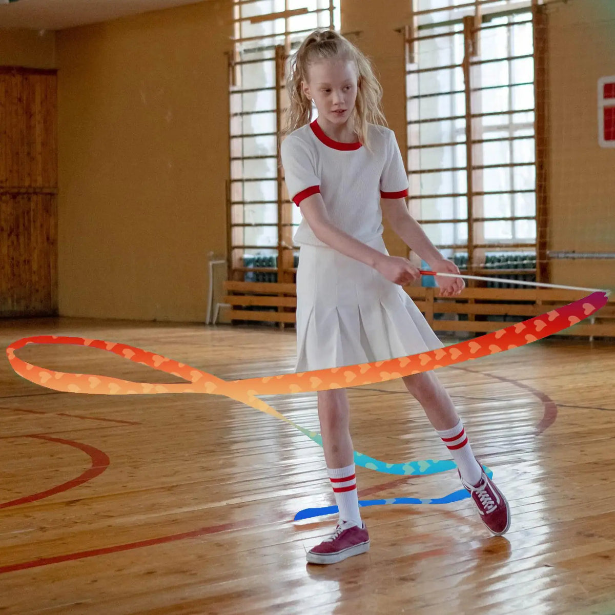 2M Rhythmic Gymnastics Dance Ribbon with Twirling Rod for Kids Gymnastics Dance Ribbon Nixie