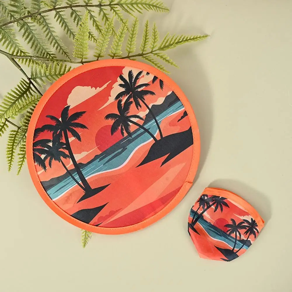 Portable Round Foldable Hand Fan – Flower Oil Painting Design