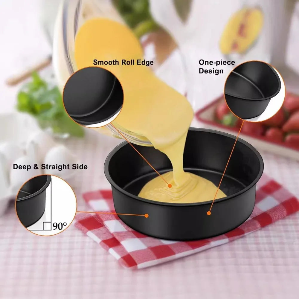 Non-Stick Carbon Steel Round Cake Pan | 4–10 Inch Sizes Cake Baking Pan Nixie