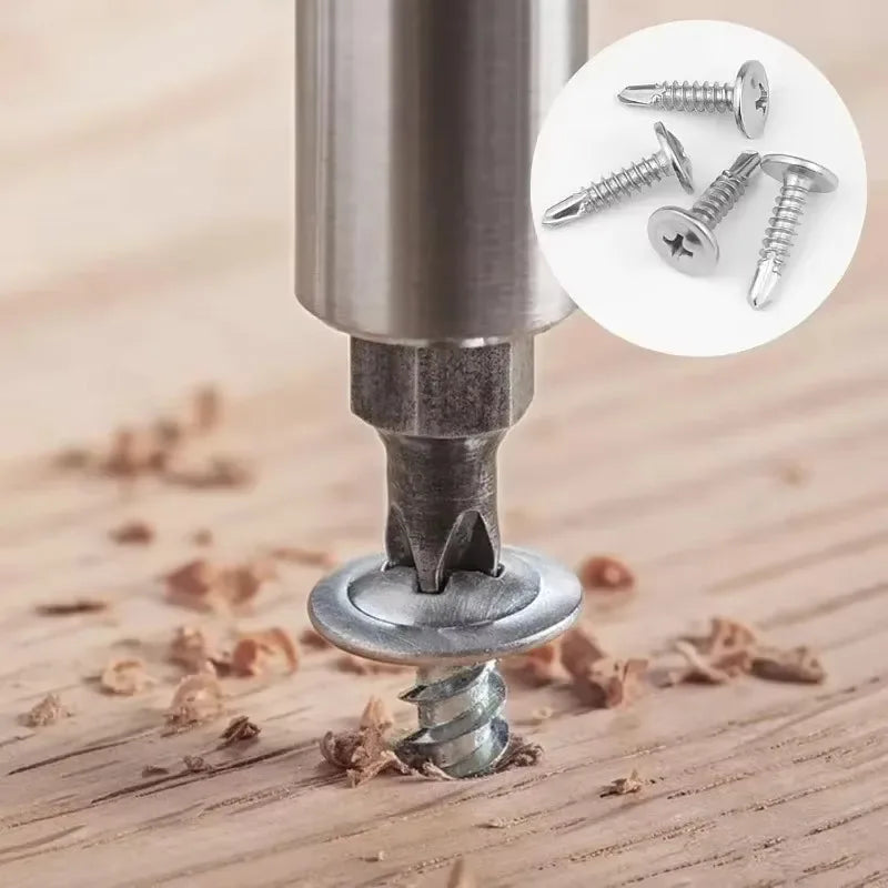 100PCS M4.2 Self-Tapping Screws 410 Stainless Steel Truss Head Self-Tapping Screws Nixie
