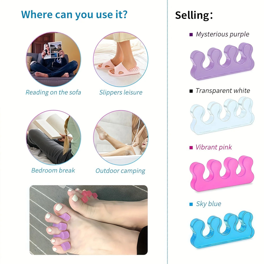 Silicone Toe Separators Soft Gel Spacers for Pedicure | 1 Pair Toe Separators Nixie
