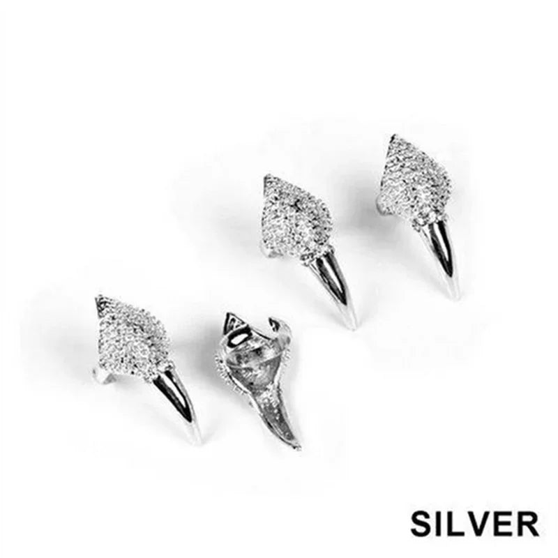 Silver Plated Punk Falcon Claw Nail Ring – Adjustable Unisex Fashion Ring Nixie