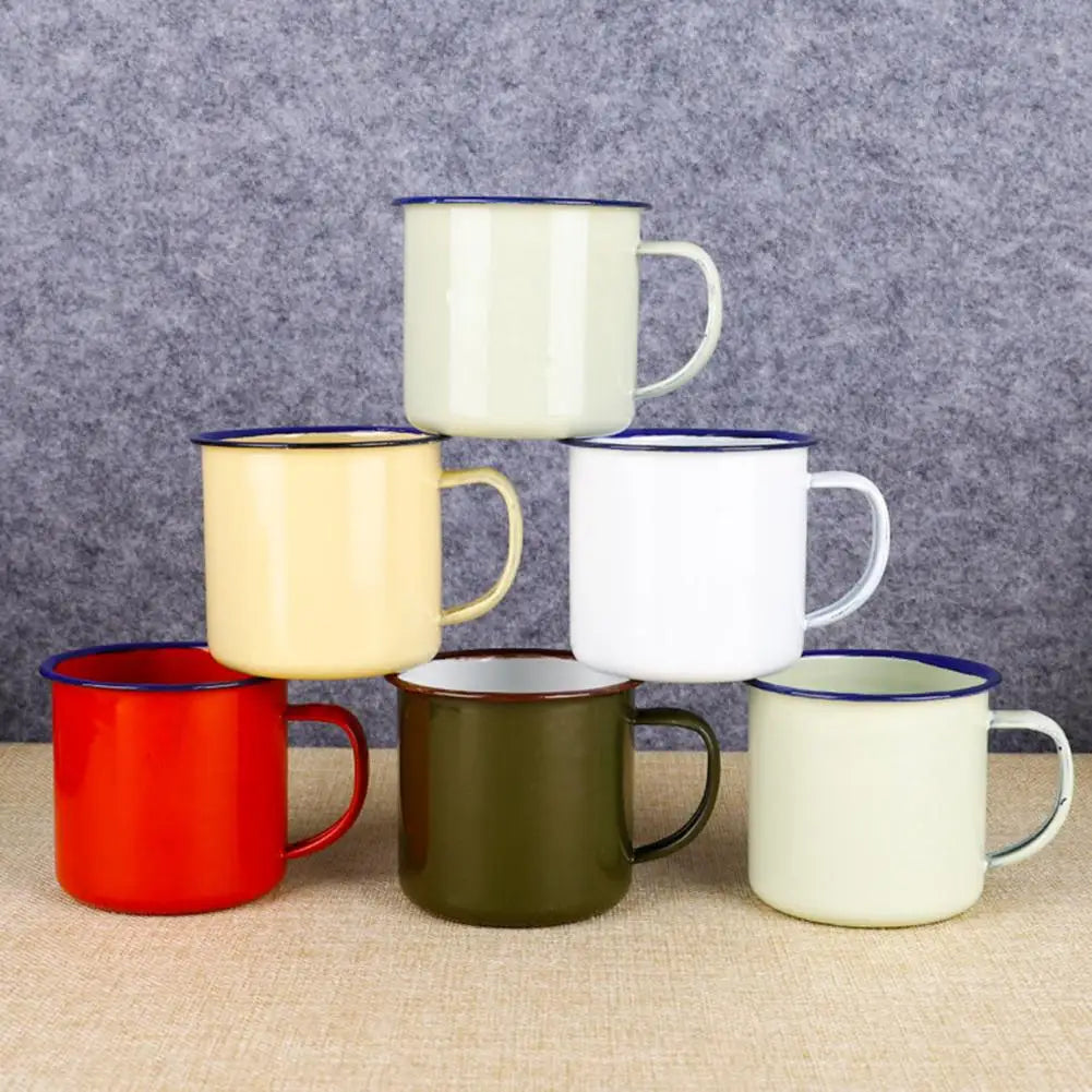 Vintage Enamel Mug with Handle – 120–500ML Retro Cup Enamel Mug Nixie