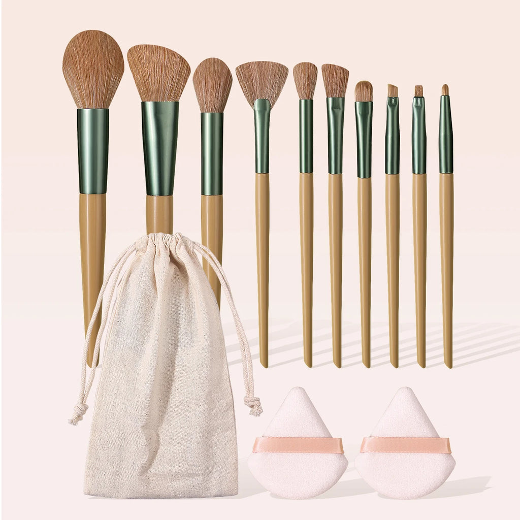 13-Piece Makeup Brush Set with Storage Bag & Powder Puffs Makeup Brush Set Nixie