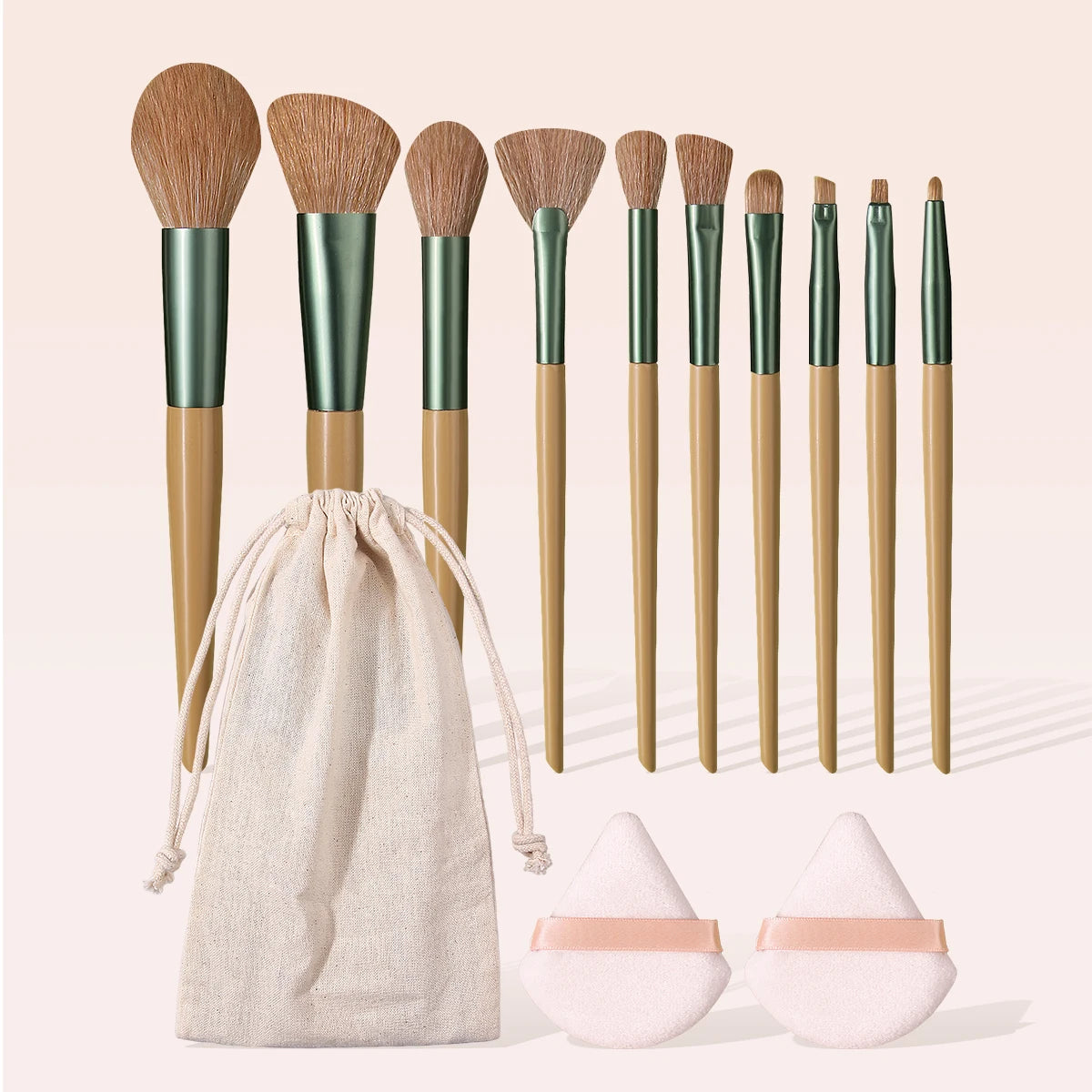 13-Piece Makeup Brush Set with Storage Bag & Powder Puffs Makeup Brush Set Nixie