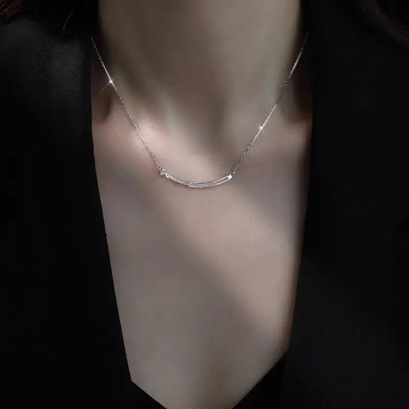 Women's Smiling Face Cubic Zirconia Pendant Necklace Pendant Necklace Nixie