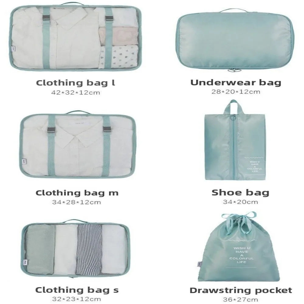 7-Piece Travel Organizer Bag Set – Waterproof Packing Cubes Travel Organizer Set Nixie
