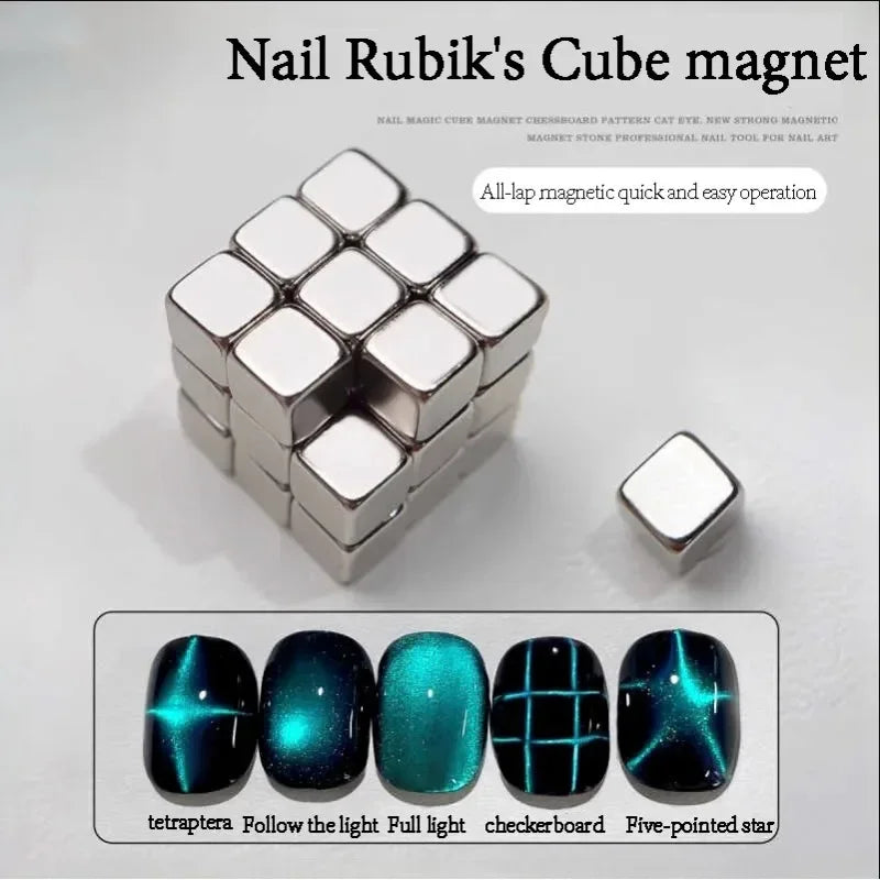 27pcs Cat Eye Magnet Cube Set – 9D/5D Nail Gel Polish Tool Nail Art Tool Nixie