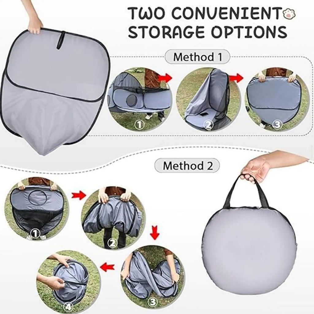 Foldable Cat Tent with Tunnel – Large Pet Playpen for Cats & Dogs Cat Playpen Tent Nixie