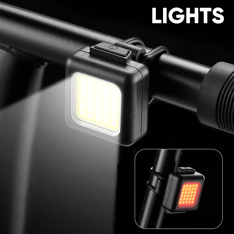 Rechargeable COB Bike Light Set – USB Front & Rear MTB Lamp