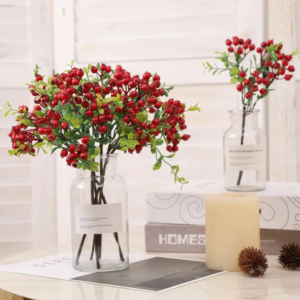 Artificial Blueberry Berry Branch Stem | Fake Floral Decor Prop Artificial Floral Branch Nixie